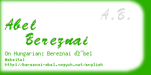 abel bereznai business card